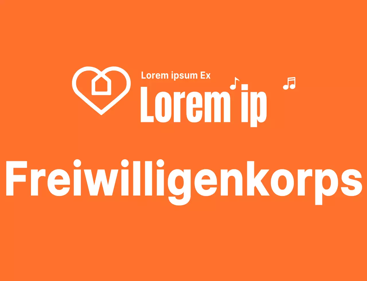 Rhythmischer Textlogostil in Orange und Weiß Freiwilligenorganisation