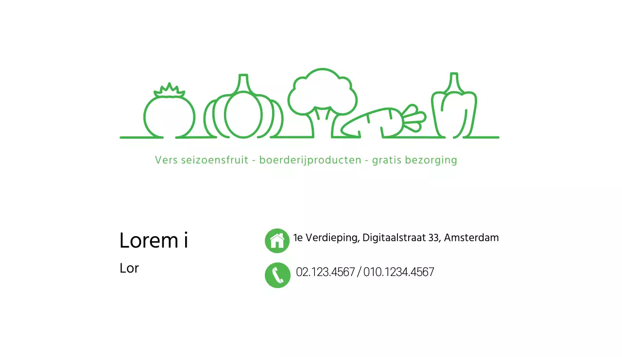 Groene illustratie eenvoudige groentewinkel