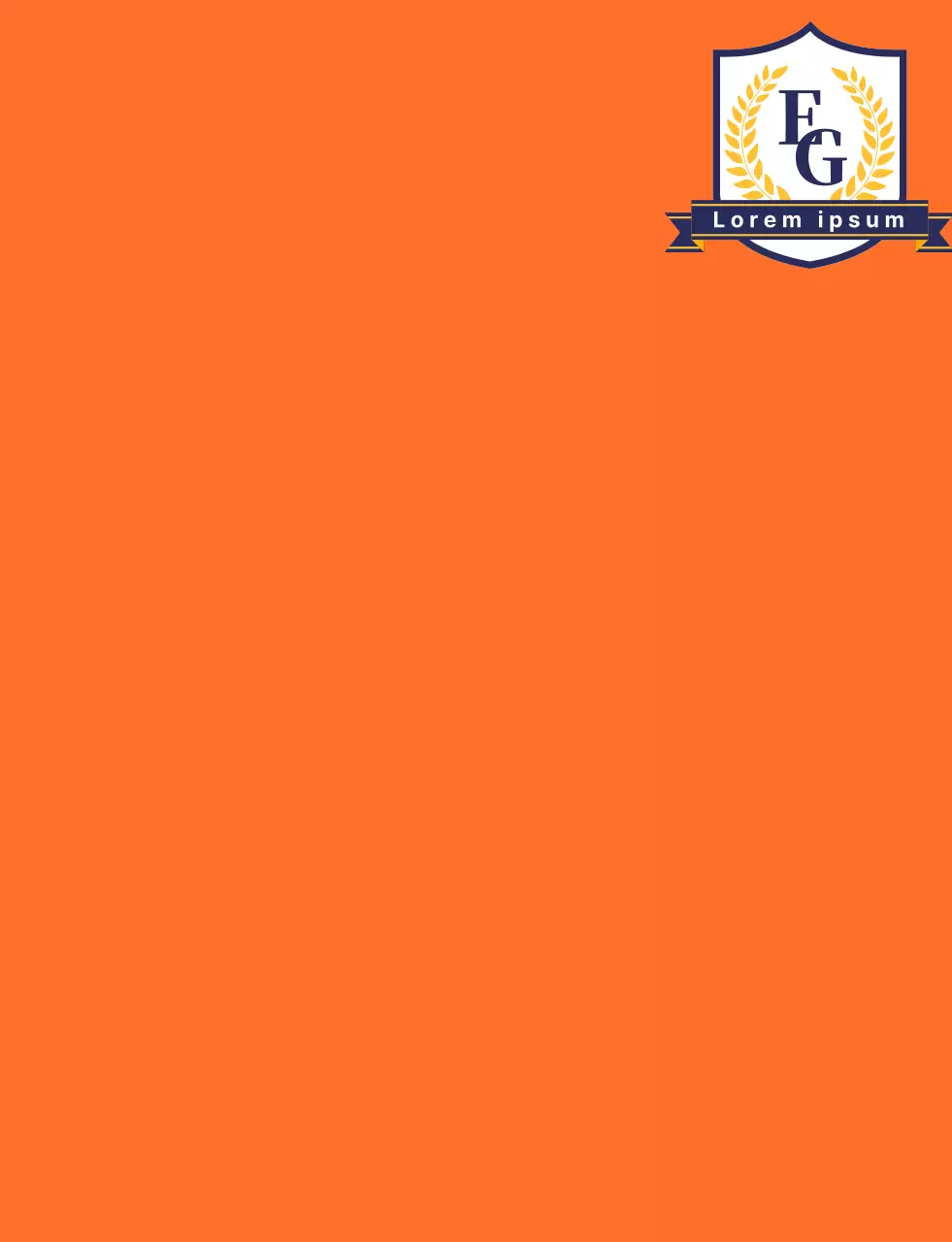 Weste der Schülervertretung der High School mit orange-navyblauem Schulsymbol-Logo