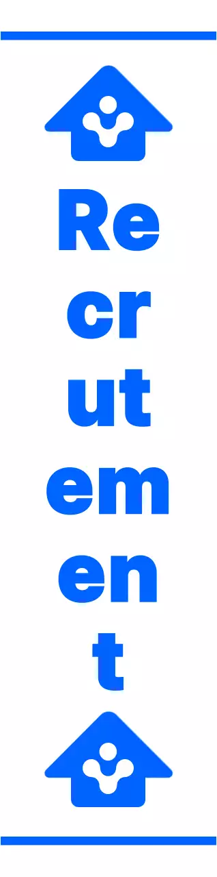 Bleu et blanc, icônes de flèches simples et modernes et phrases de texte, style de mise en page Directions pour l'entretien d'embauche