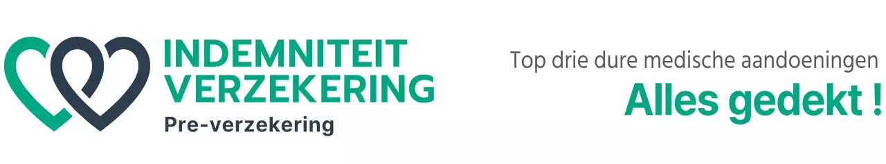 Een verzekeringsproduct promoten met een turquoise en zwart logo en tekst voor schadeverzekeringen.