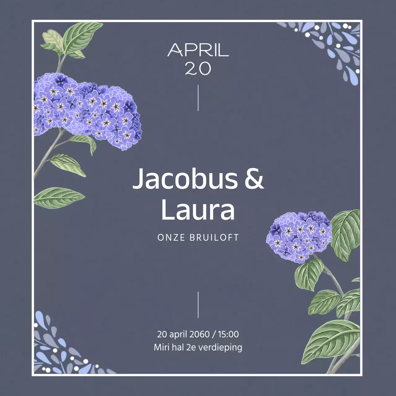 Een sentimentele huwelijksuitnodiging met een beige bloemenpatroon