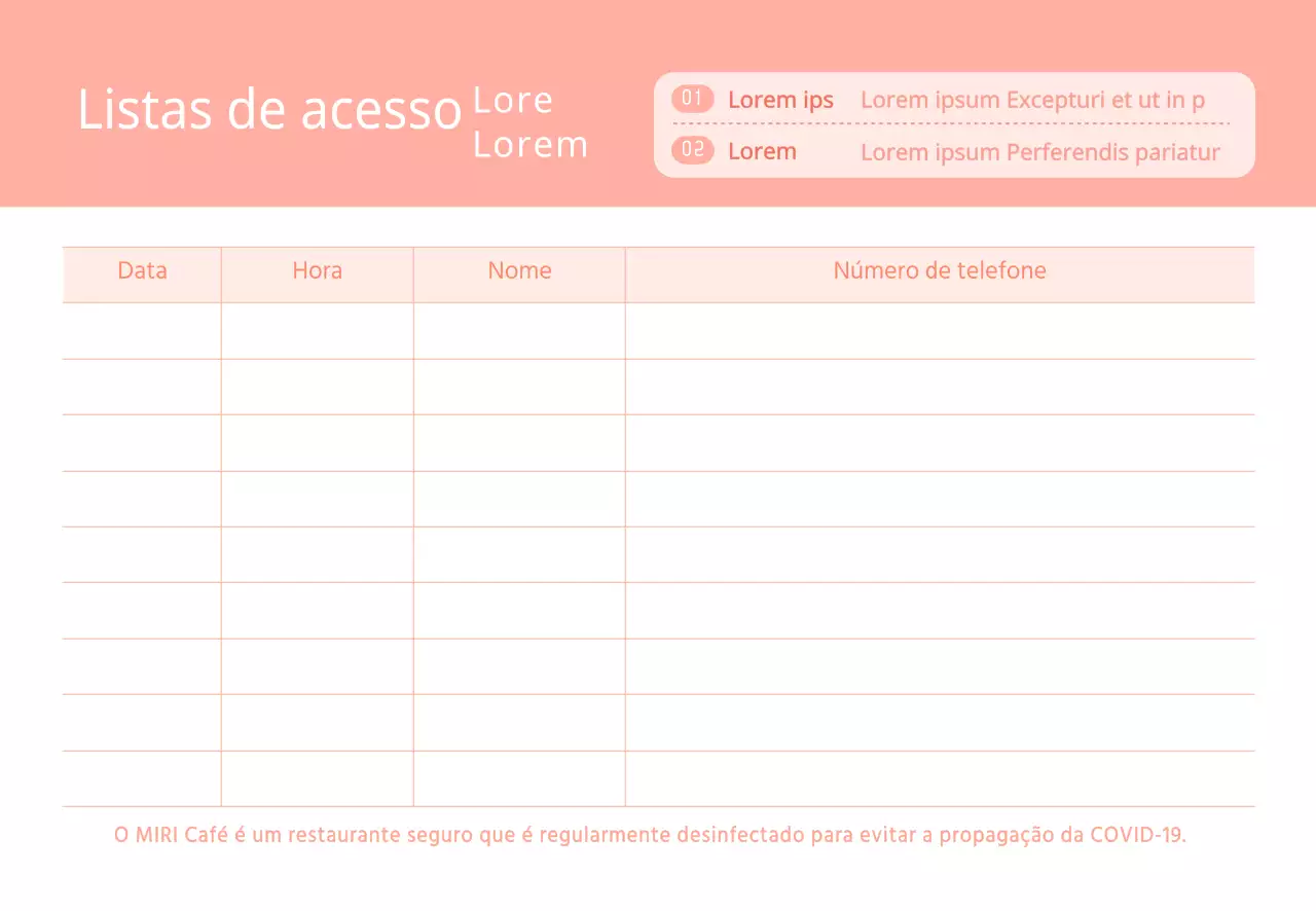 Listas de acesso ao coronavírus