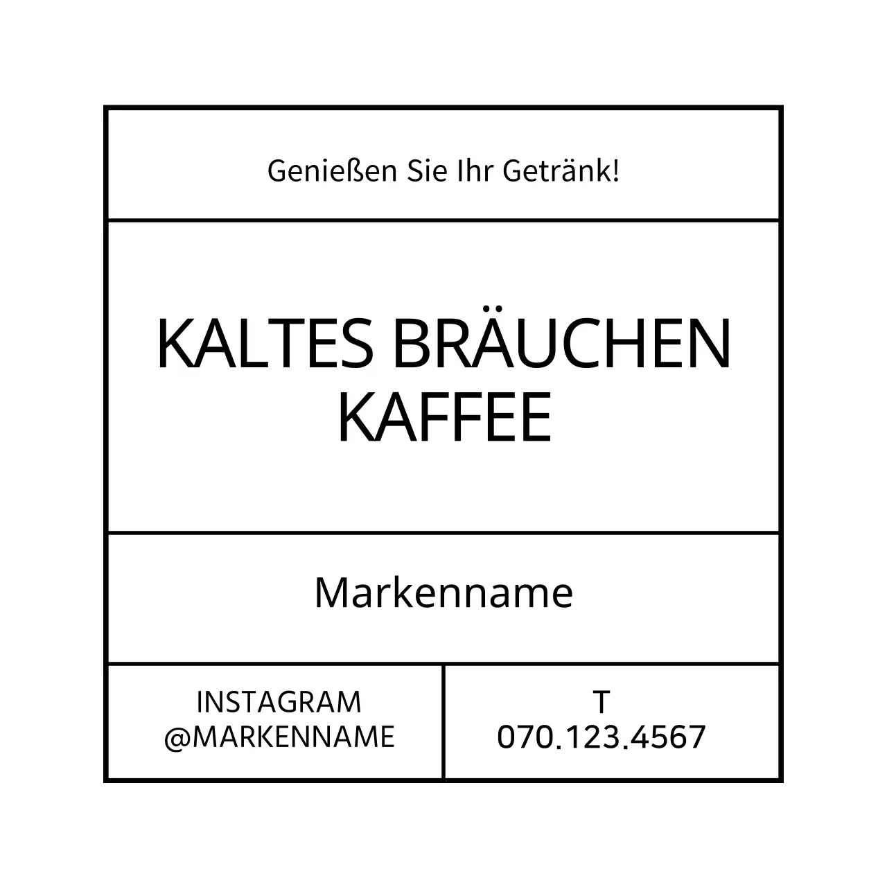 Weißer einfacher Rahmen Cafe