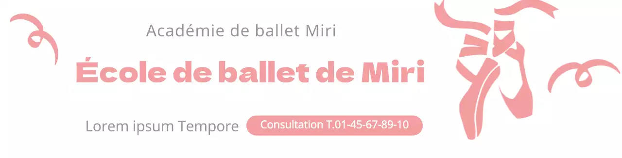 illustration rose blanc simple promotionnelle école de ballet