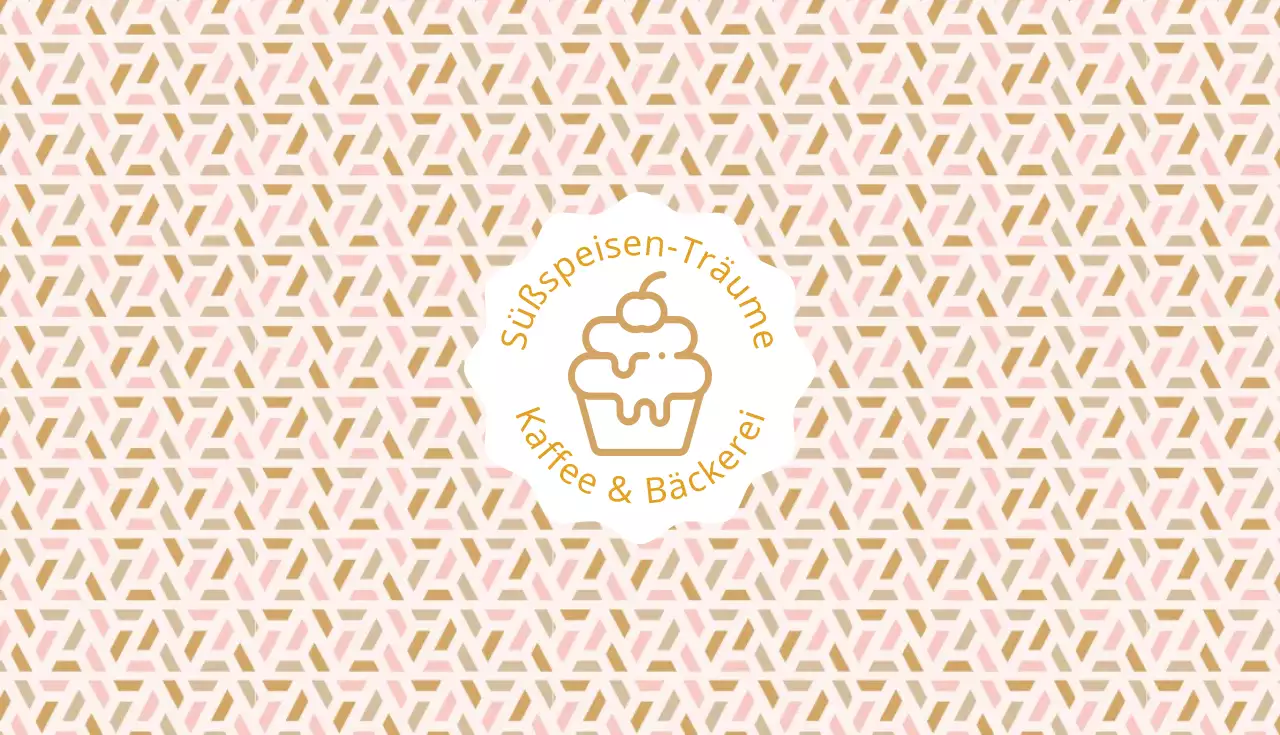 Rosa Beige Illustrierte Dessert-Visitenkarte