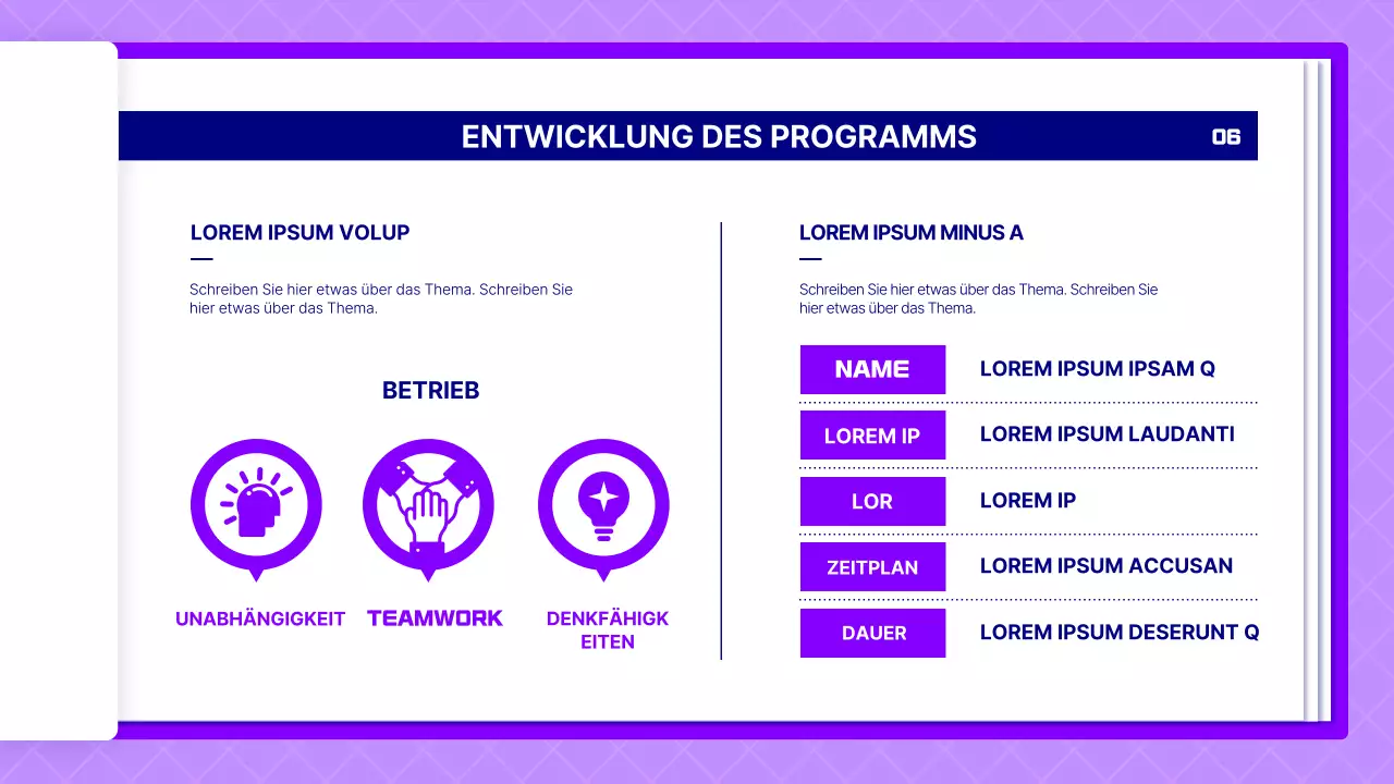 Vorschlag für einen naturwissenschaftlichen Unterricht mit lila Seiten