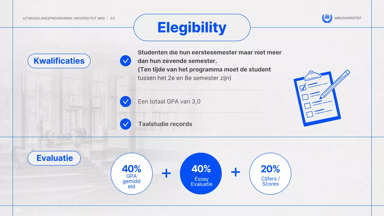 Een eenvoudige blauwe en grijze hostuitwisselingsinformatiesessie