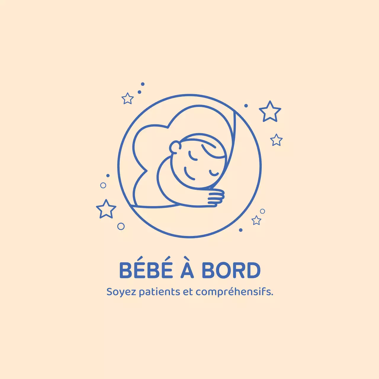 Illustration bleu abricot avec un enfant à cheval