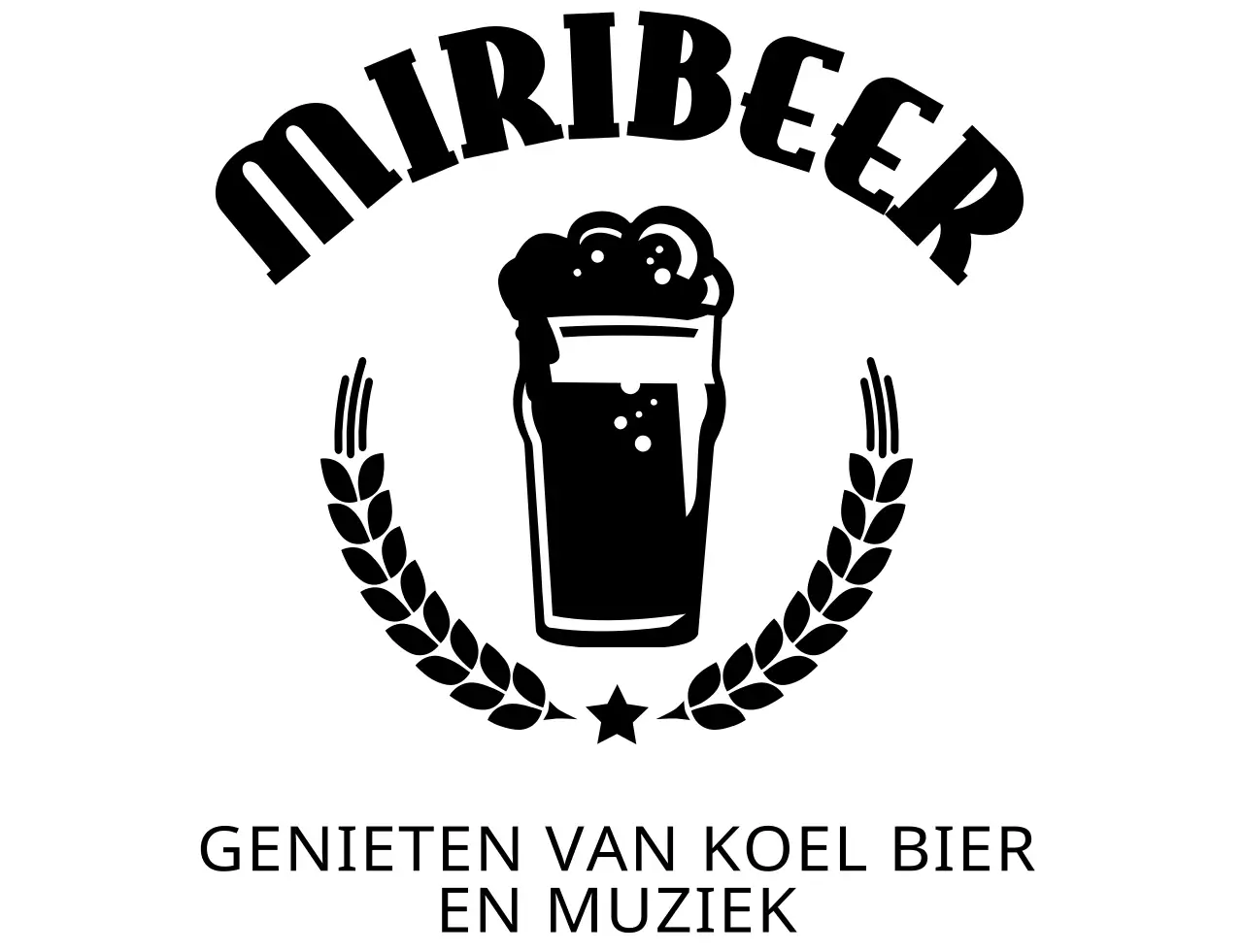 Brouwerijconcept met een eenvoudig zwart geïllustreerd logo
