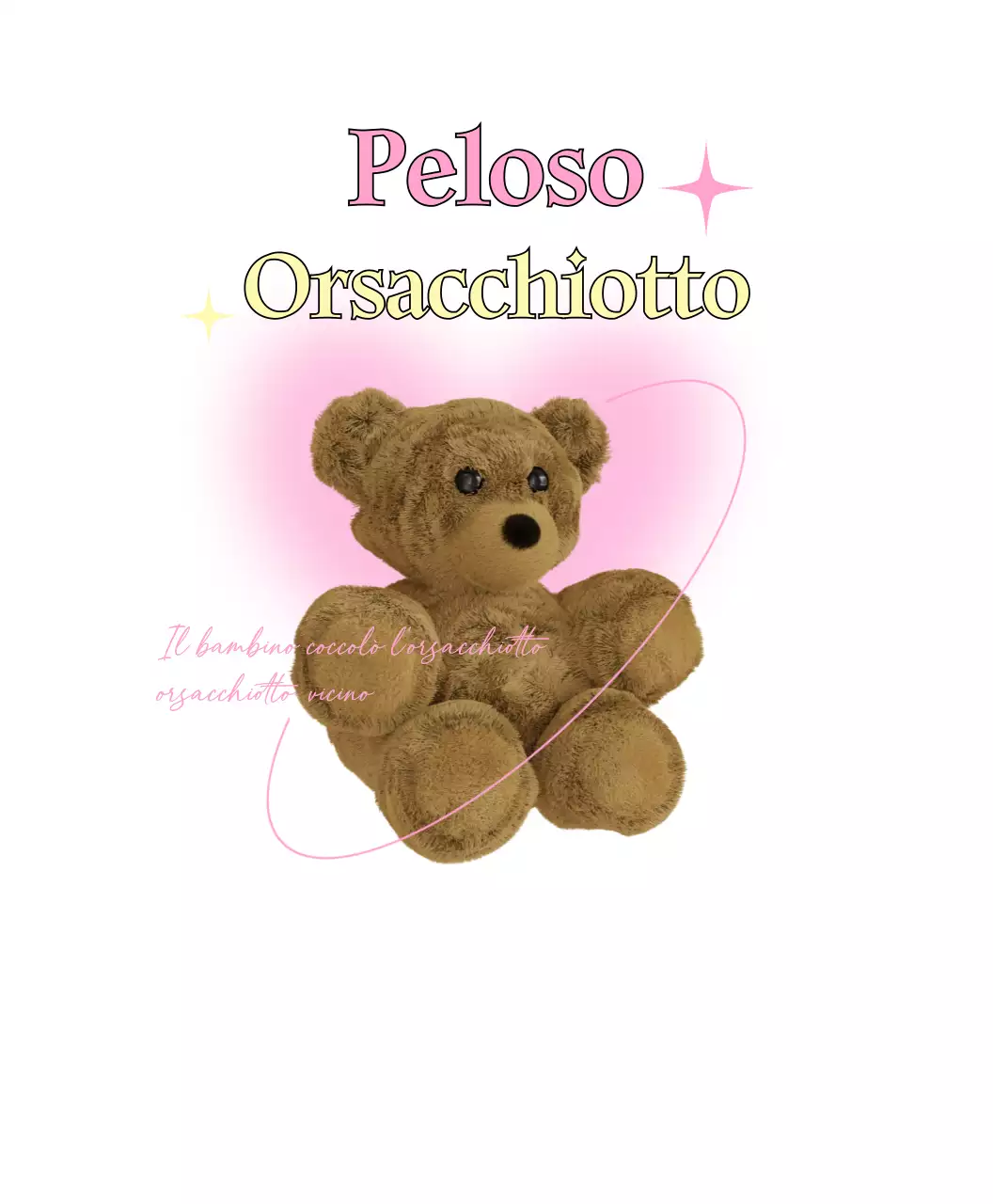 Orsetto cuore in colori pastello