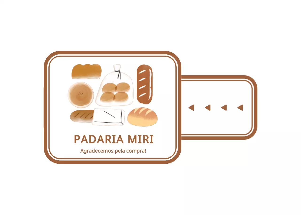 Estilo de ilustração de pão bonito com cores castanhas quentes Obrigado pela sua encomenda