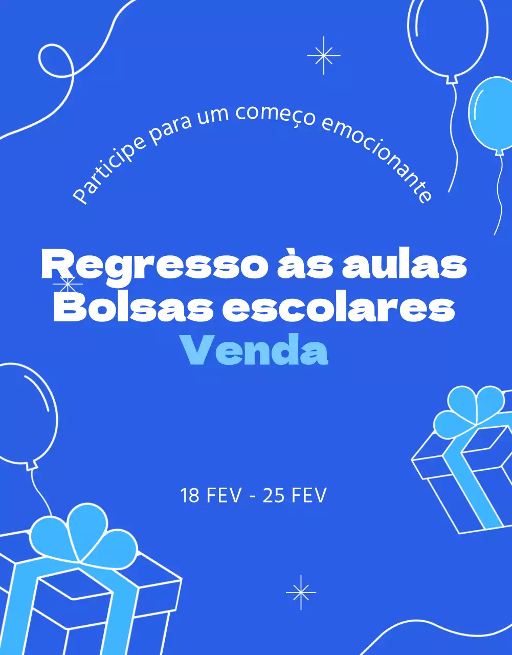 Venda de ilustração azul com linhas simples