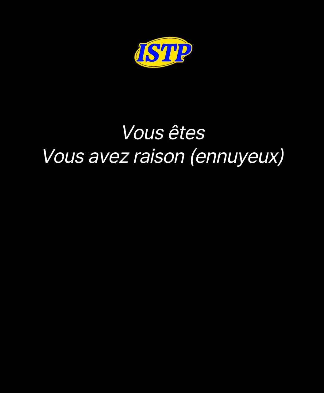 Phrases de personnalité MBTI en différentes couleurs