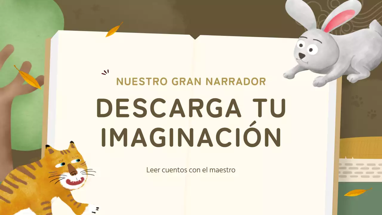 Lección de cuentos tradicionales dorados y verdes