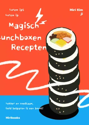 Kimbap Point receptenboek met oranje en lichtblauwe achtergrond