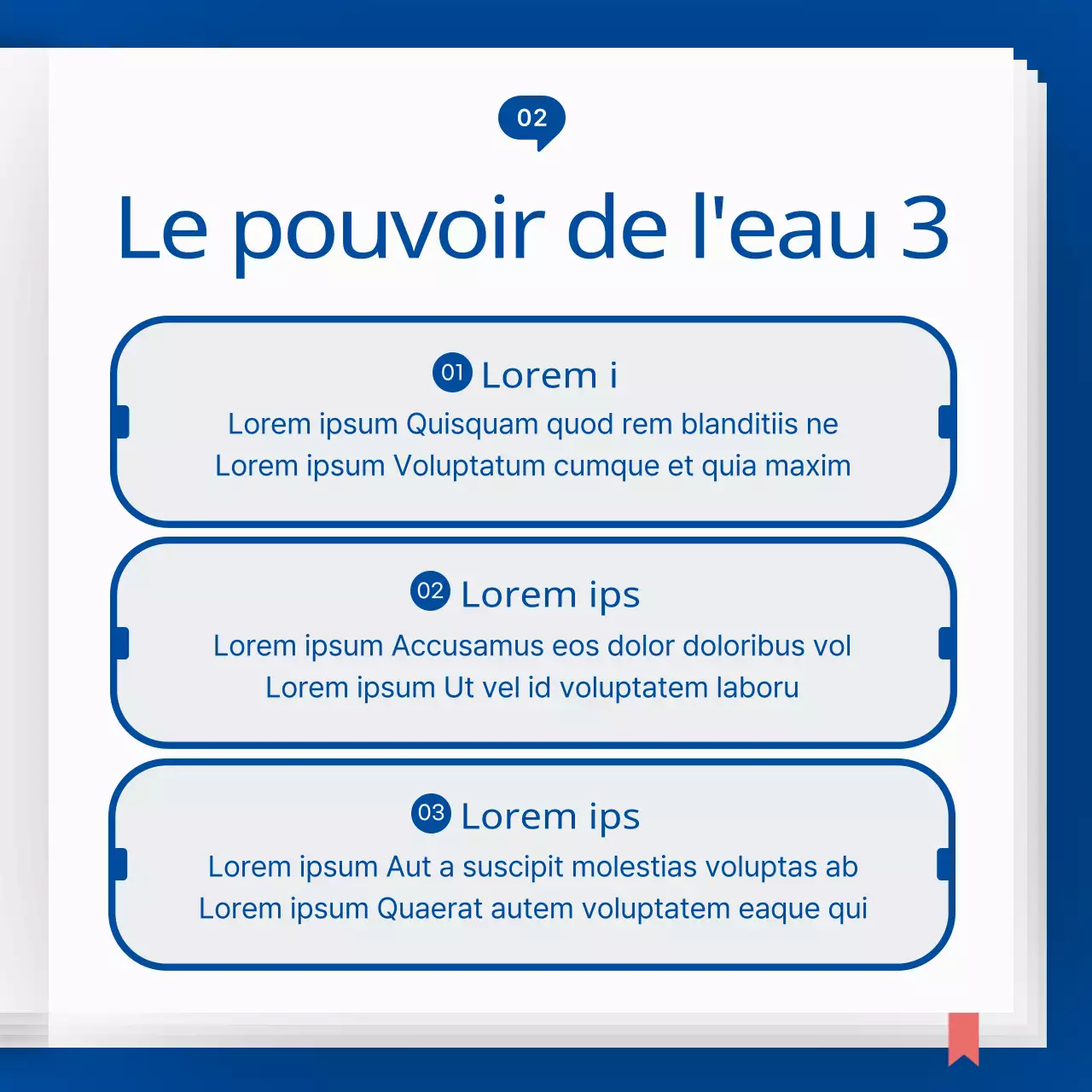 Icône bleu et bleu ciel concept encyclopédie de l'eau