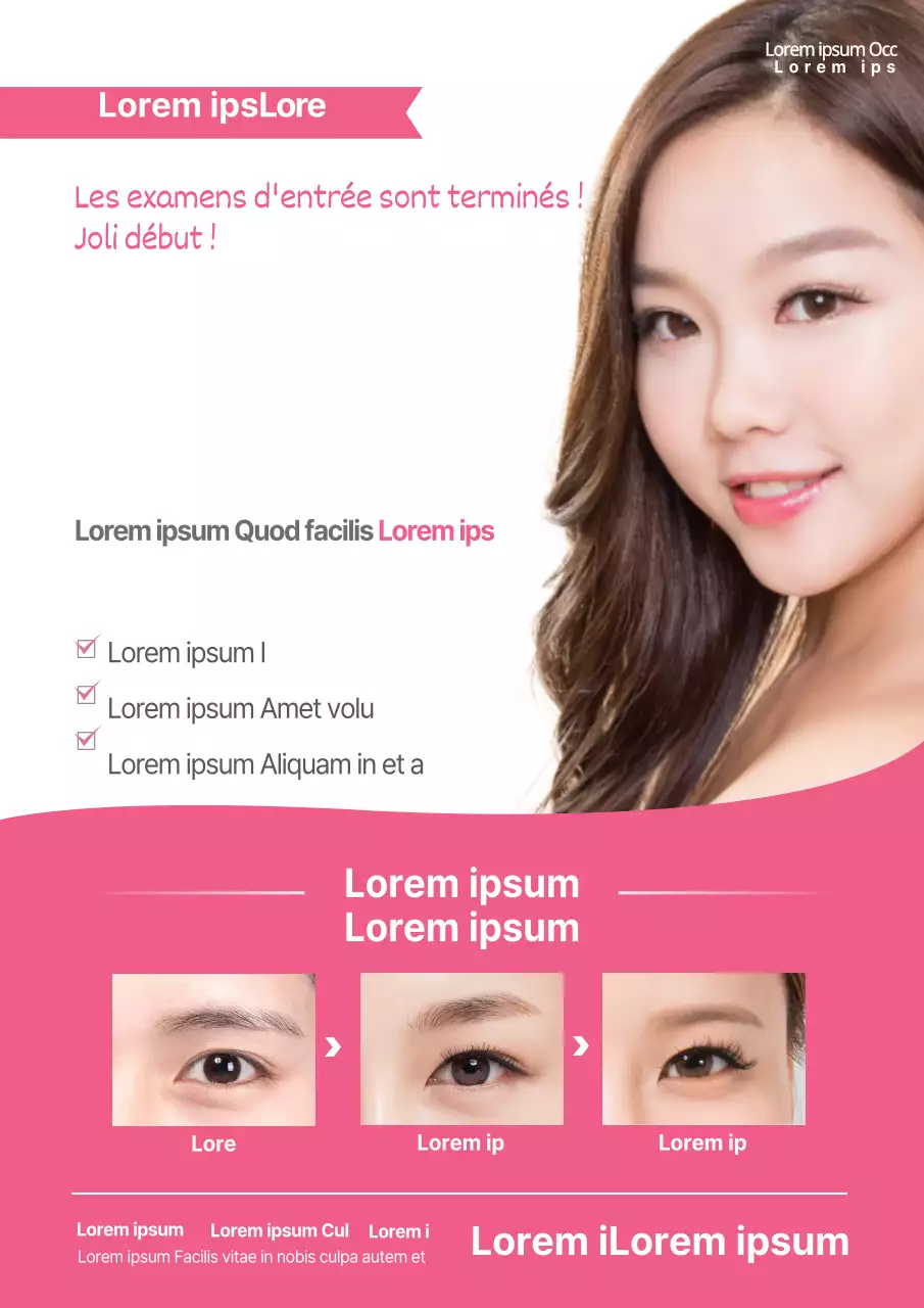 Faites la promotion de l'événement de réduction de votre boutique de cils en rose