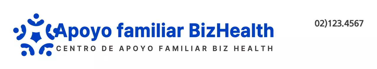 Símbolo azul y negro de estilo limpio para informar y promocionar la información del centro de apoyo familiar