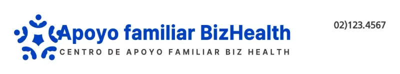 Símbolo azul y negro de estilo limpio para informar y promocionar la información del centro de apoyo familiar