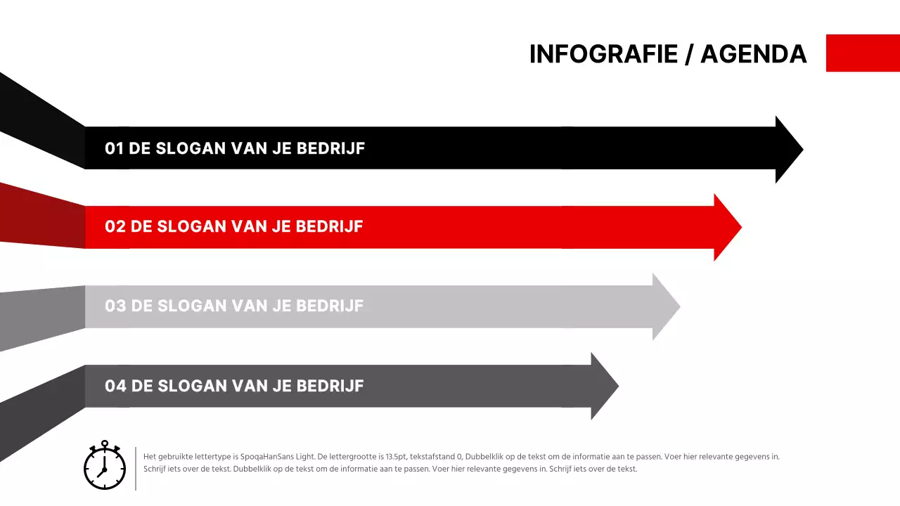 Eenvoudige agenda in rood en zwart