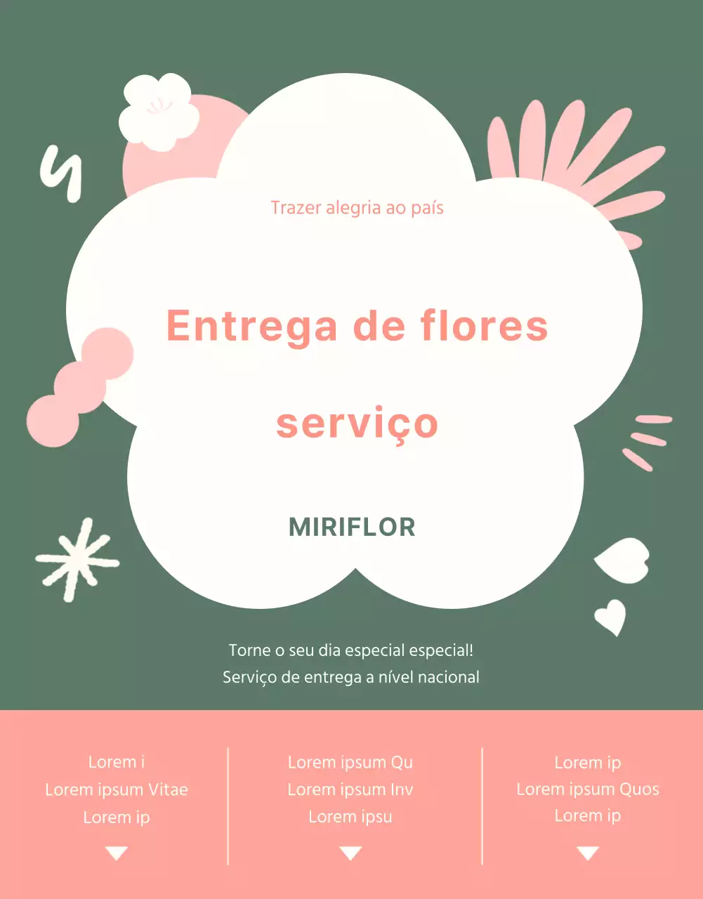 Um serviço simples de entrega de flores cor-de-rosa