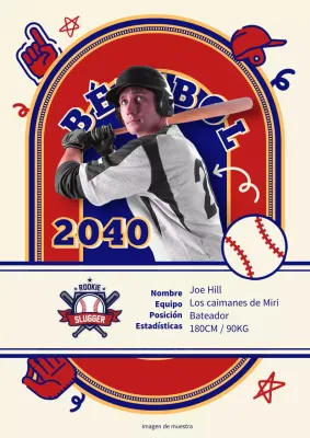 Presentaciones retro de jugadores de béisbol rojos y azules