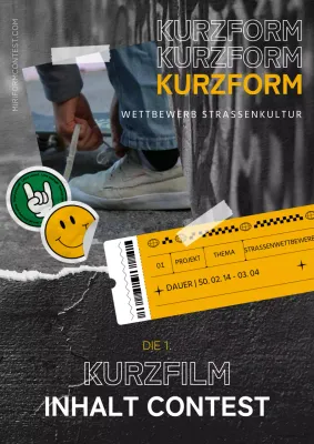 Schwarzer, weißer und gelber Vintage-Wettbewerb in Kurzform