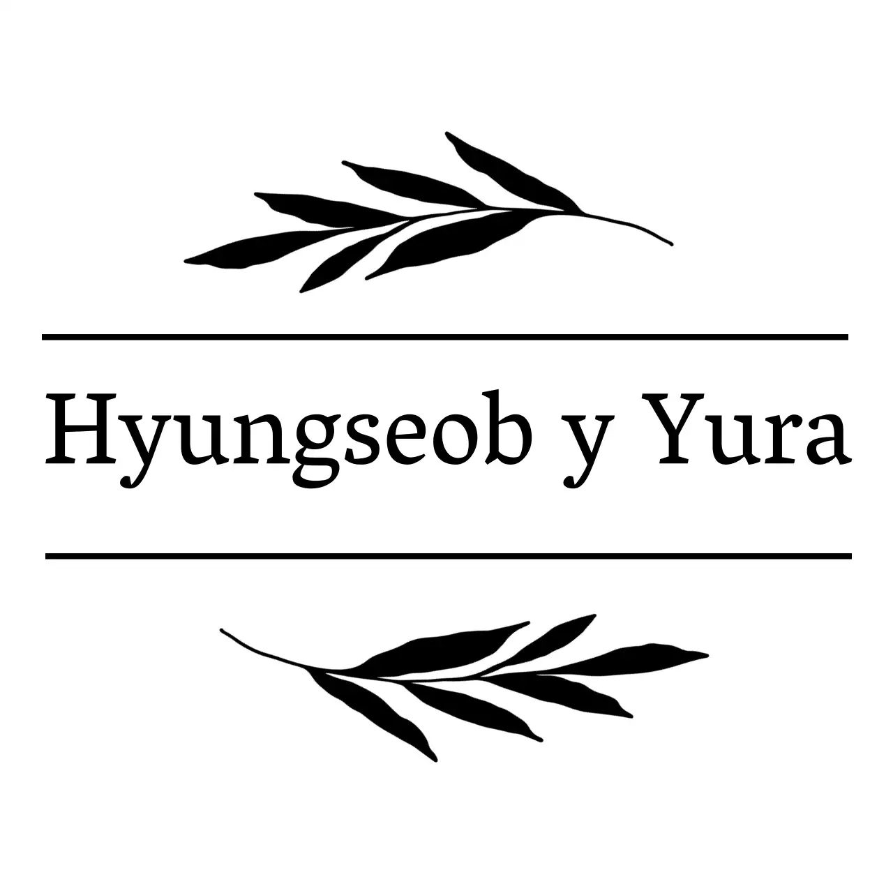 Celebración de boda con plantas y líneas negras