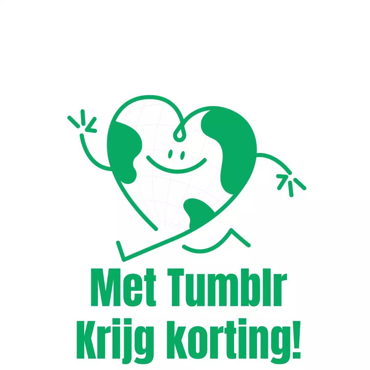 Een milieuvriendelijke kortingsaankondiging voor evenementen met een groen aarde-karakter