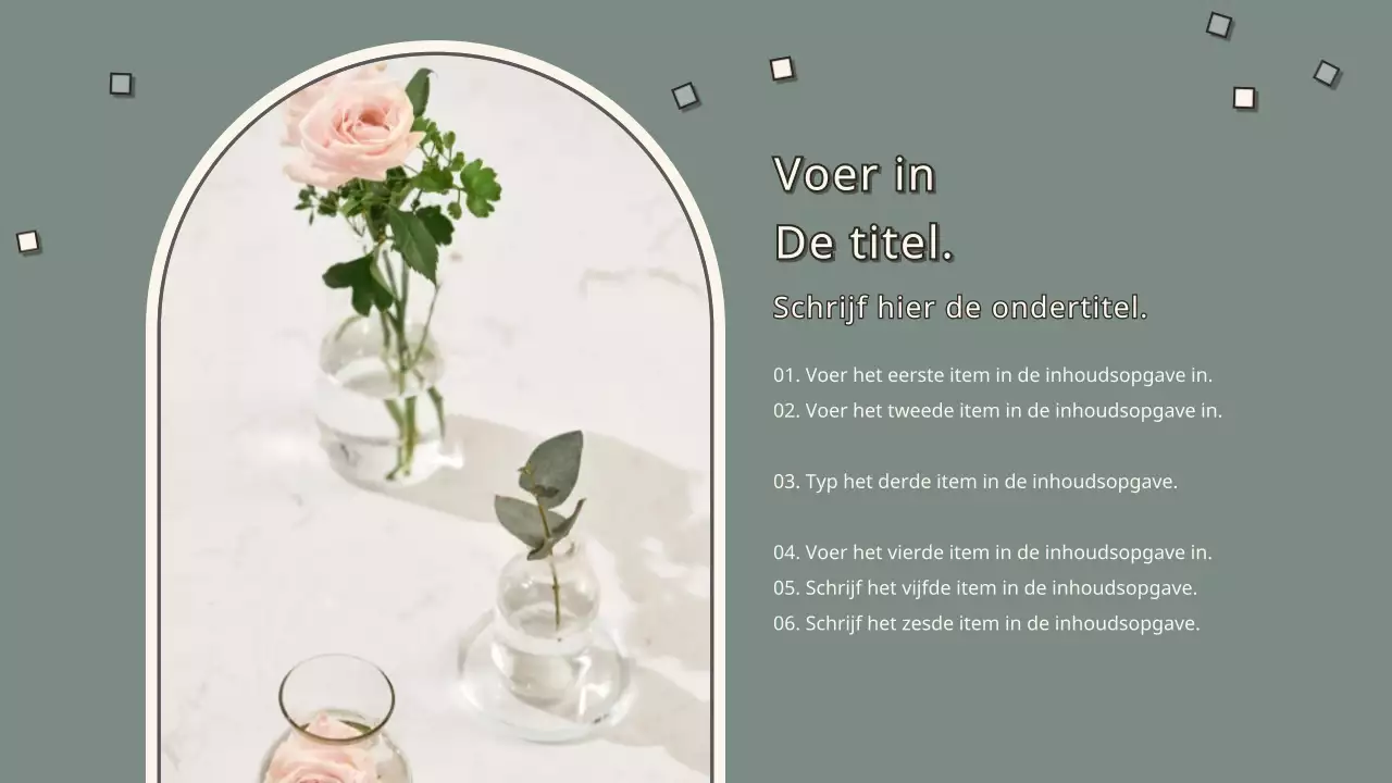 Vintage presentatie in kaki en crème