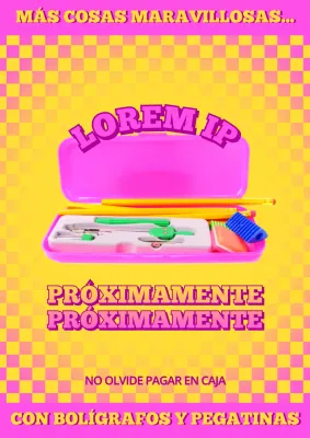 Presentación de un nuevo producto de papelería rosa y amarillo