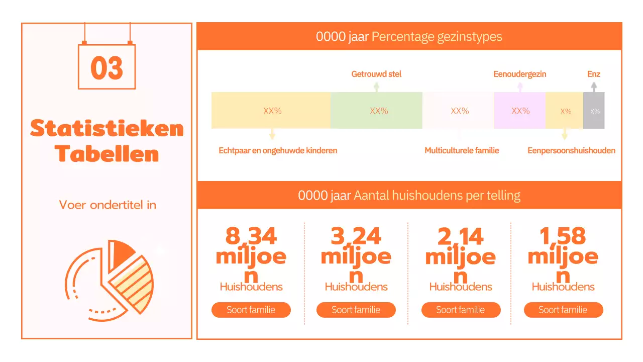 Familiecultuurprogramma met schattige oranje illustraties