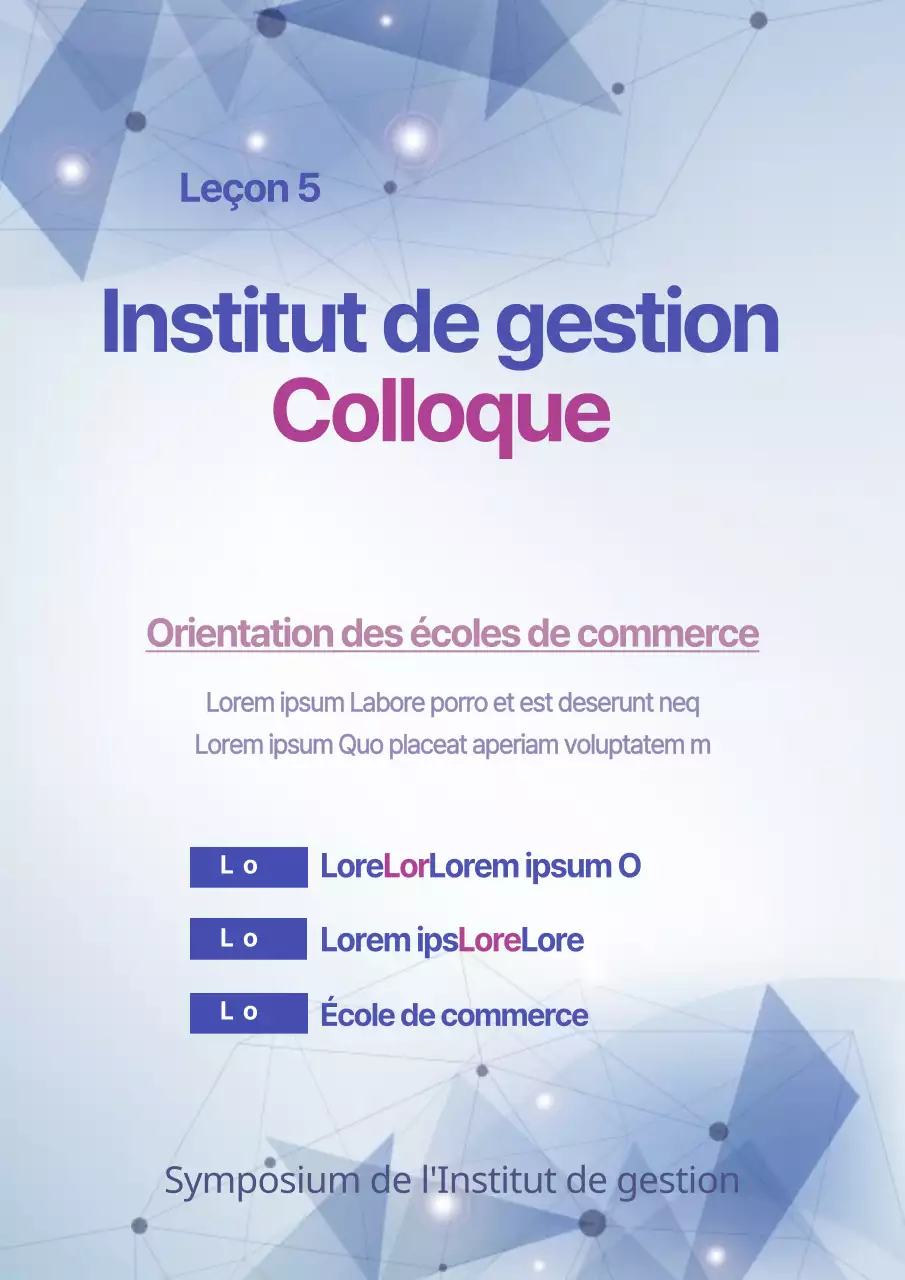 Promouvoir un échange industriel avec des formes géométriques bleues et violettes