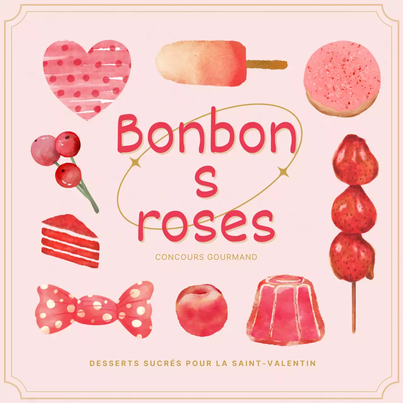 Bataille de desserts rose et or pour la Journée Blanche