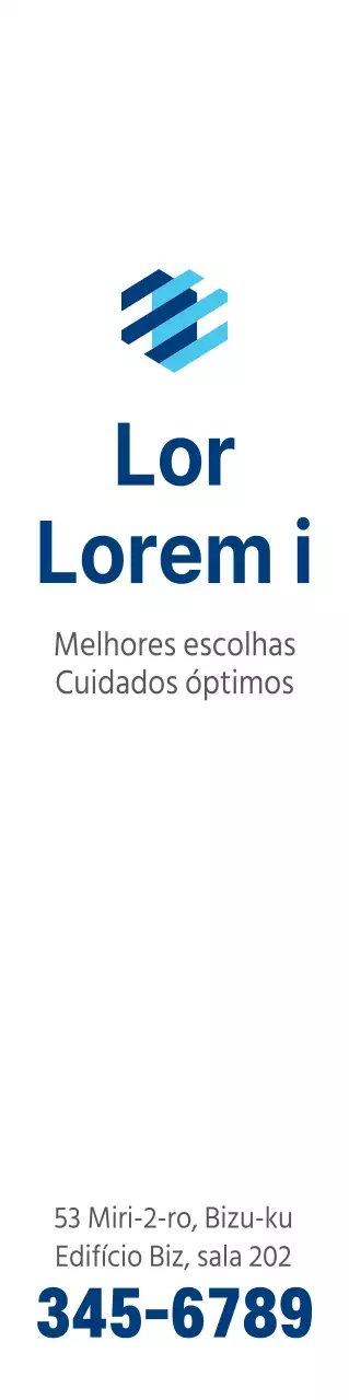 Promoção de um hospital geral com um logótipo simples em azul e azul claro.