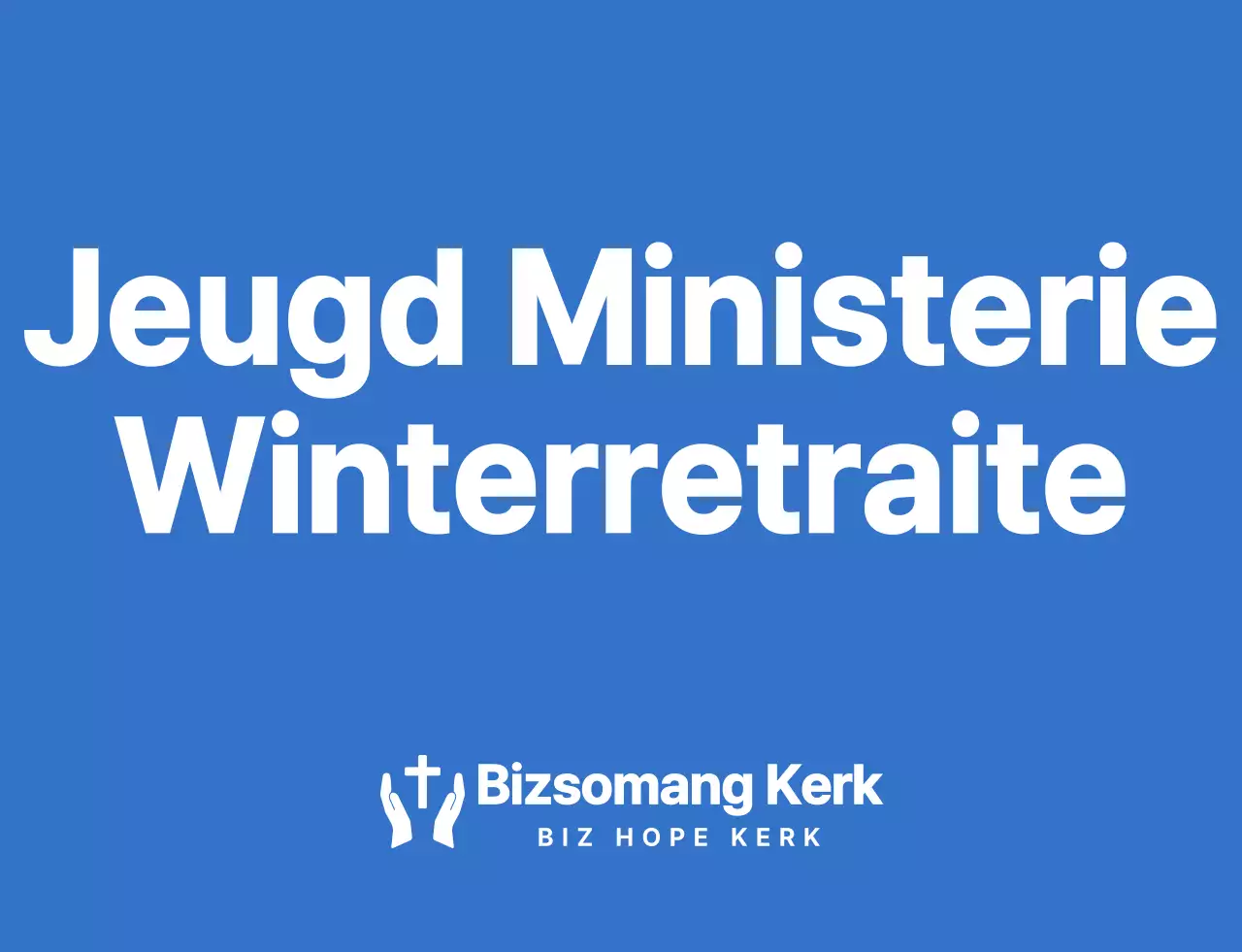 Eenvoudig, schoon logo stijl kerk winter retraite team t-shirt in blauw en wit