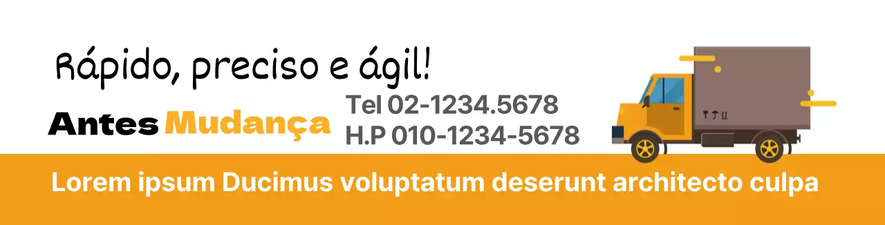 Promova a sua empresa de mudanças com uma ilustração de um camião cor de laranja