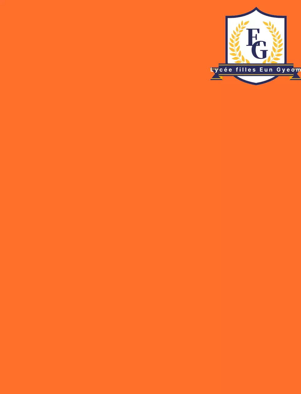 Gilet du conseil des élèves d'une école secondaire avec le logo orange et bleu marine du symbole de l'école