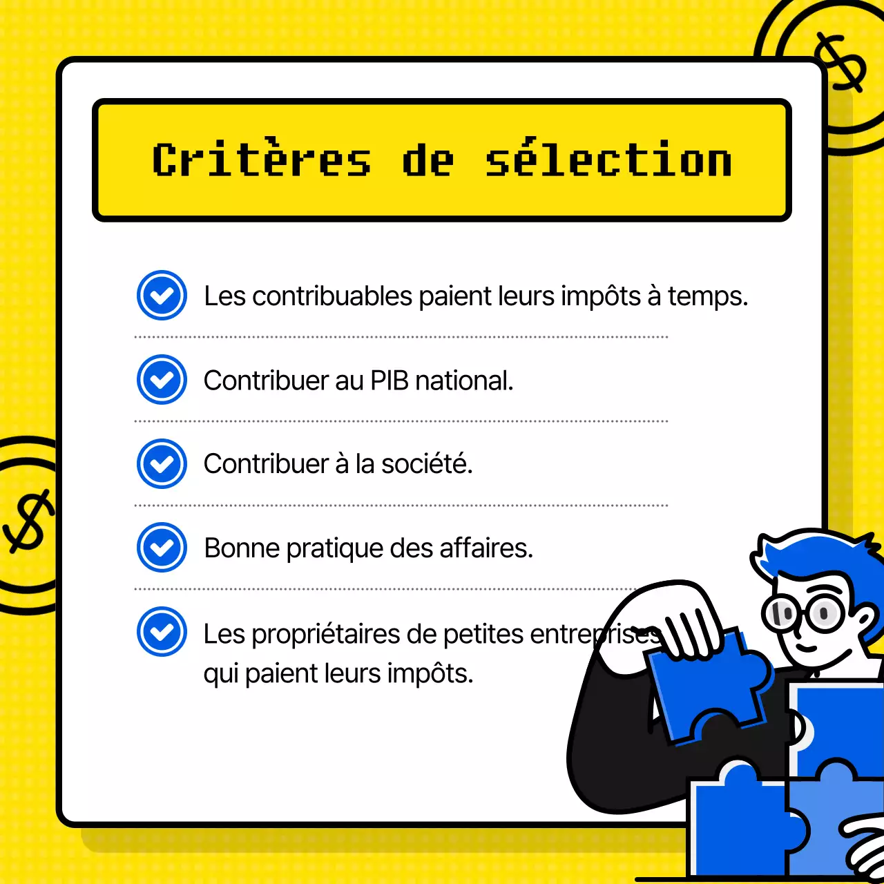 Fourniture d'informations exemplaires sur les contribuables avec un thème de calculatrice jaune (Card News)