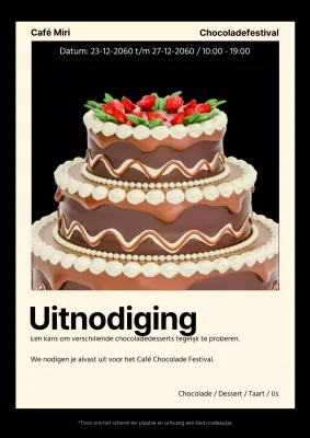 Chocolade festival uitnodiging met Polaroid foto concept