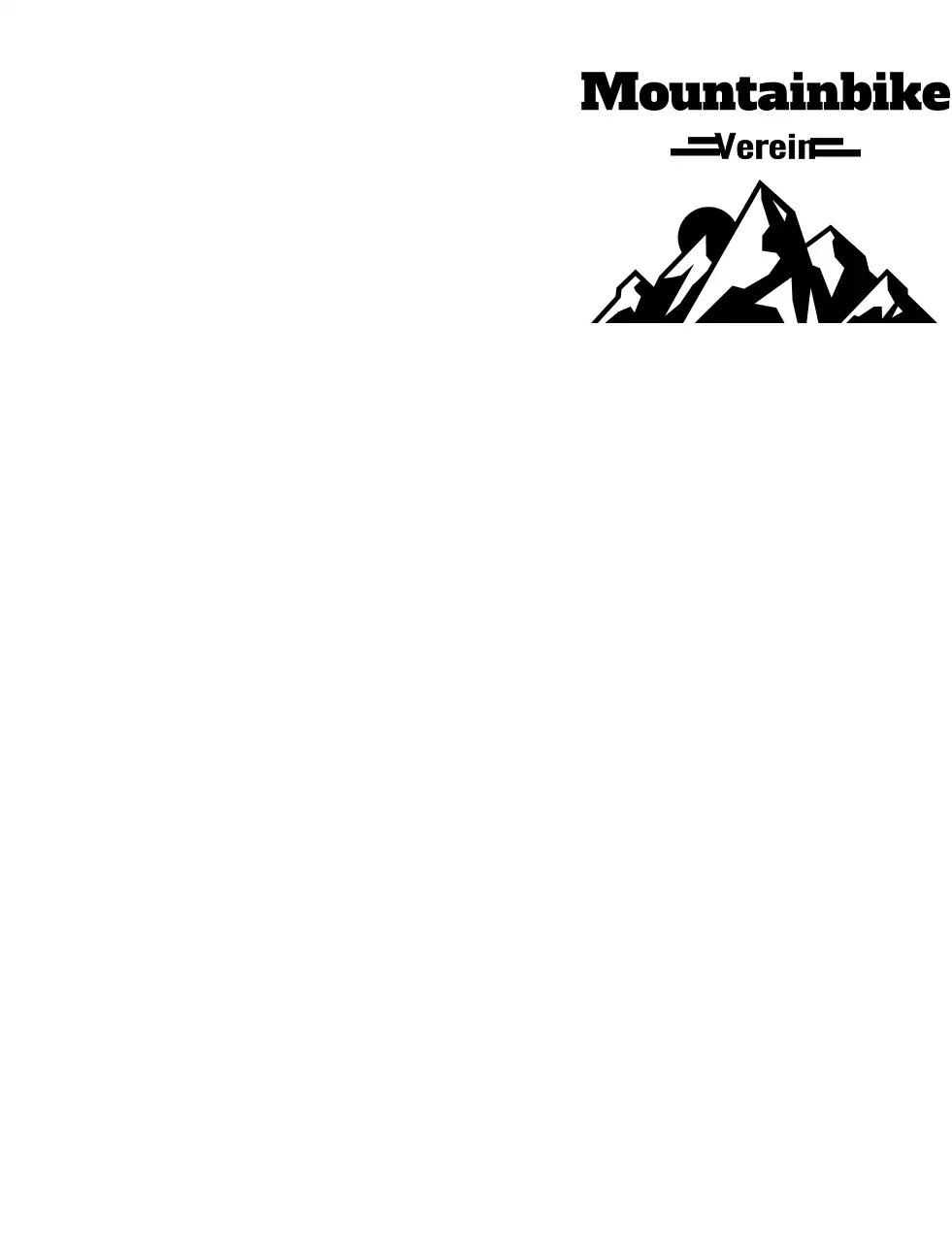 Mountainbike-Club-Konzept mit einfachen schwarzen Berge und Fahrräder Illustration