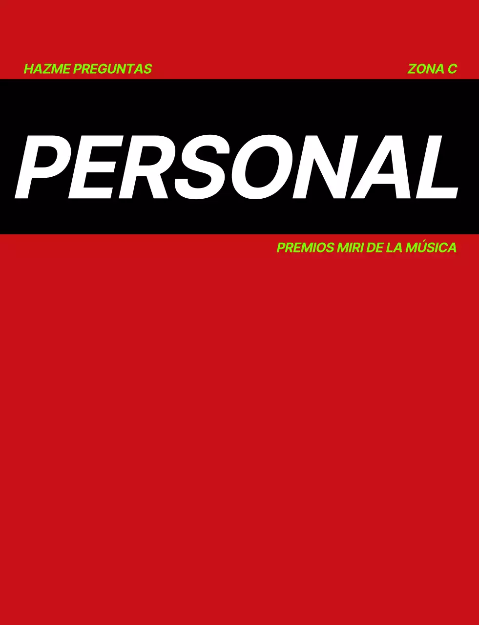 Premios de la Música Concierto Personal Chaleco con Negro Blanco Fluorescente Símbolo Verde Logotipo