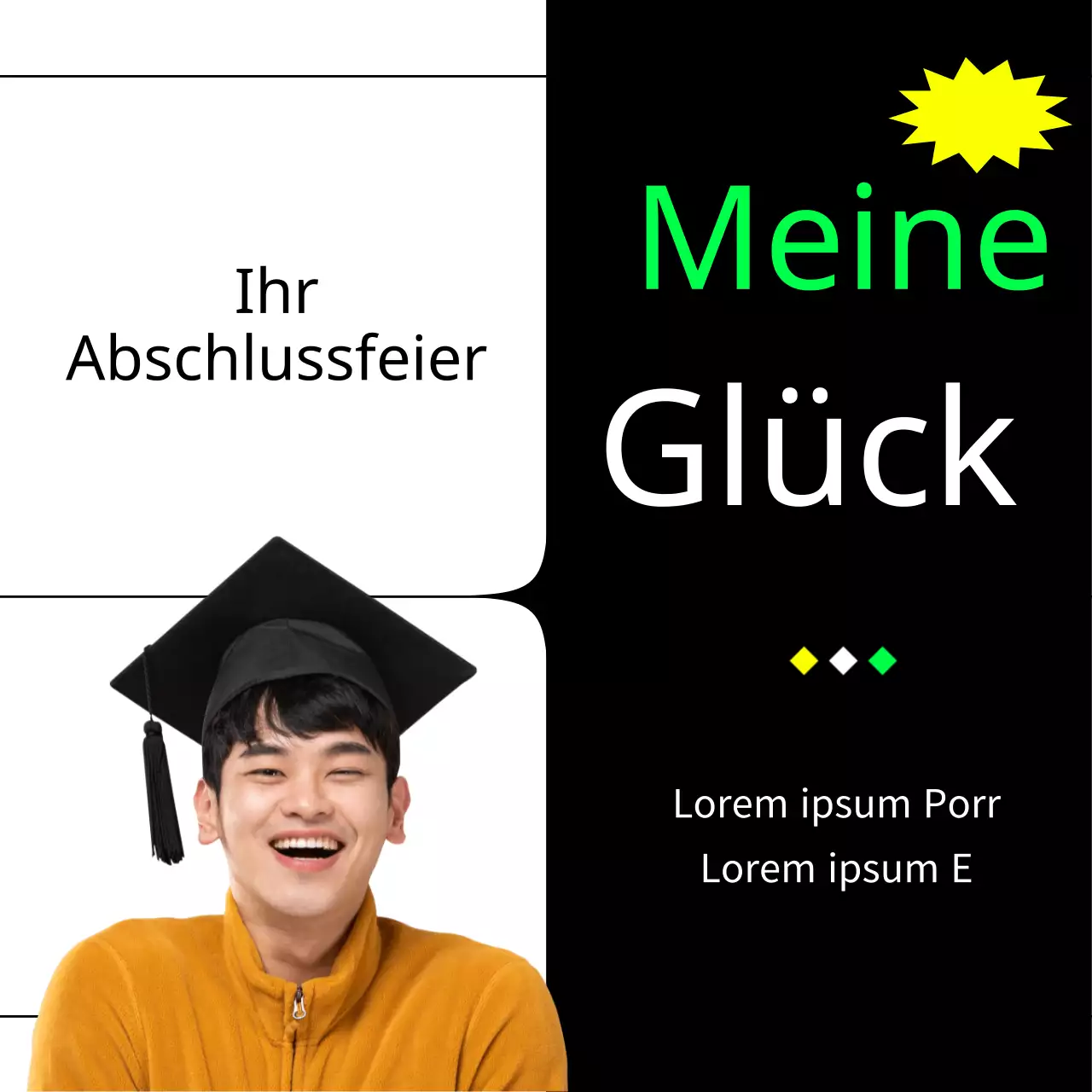 Hippe Graduierungsdesigns mit klaren Linien