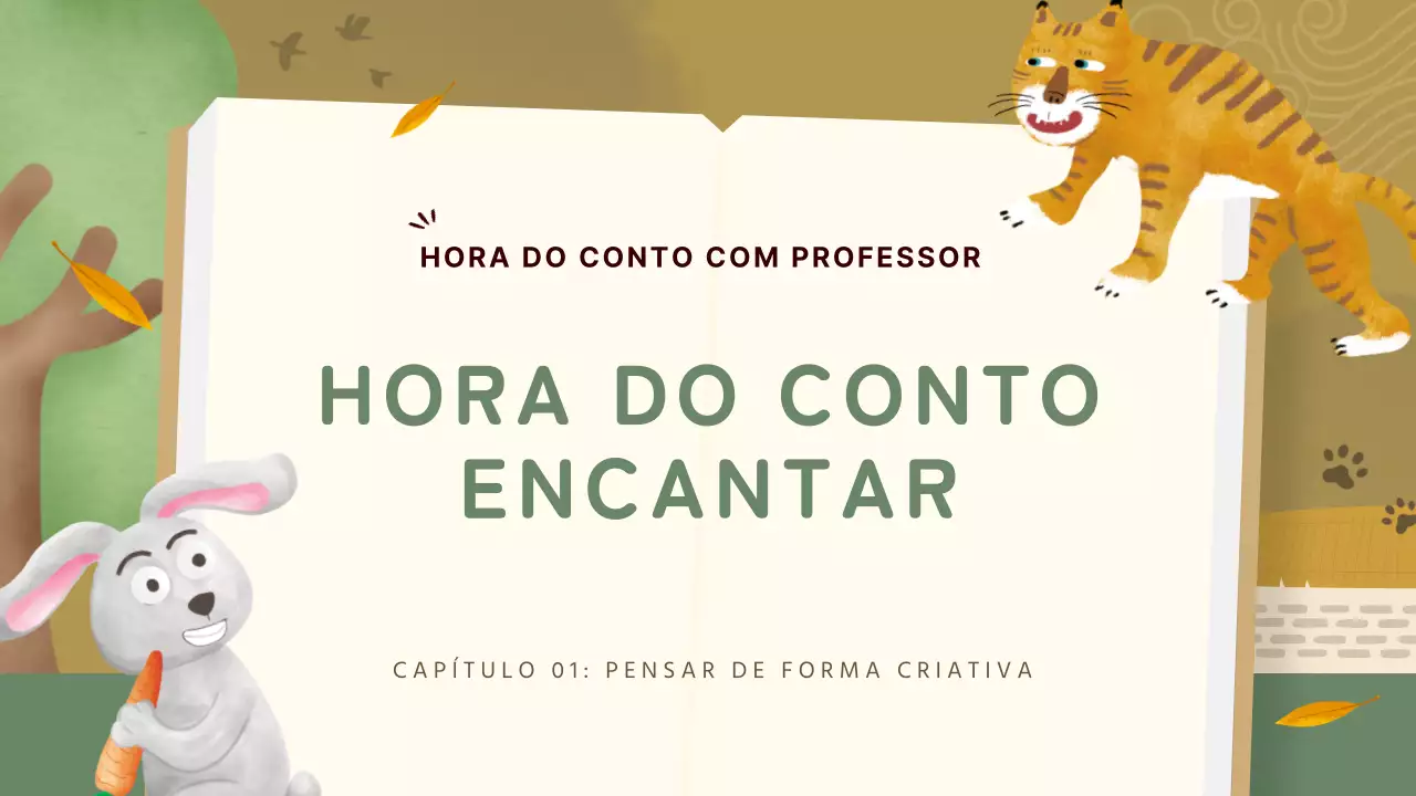 Lição de conto de fadas tradicional dourado e verde
