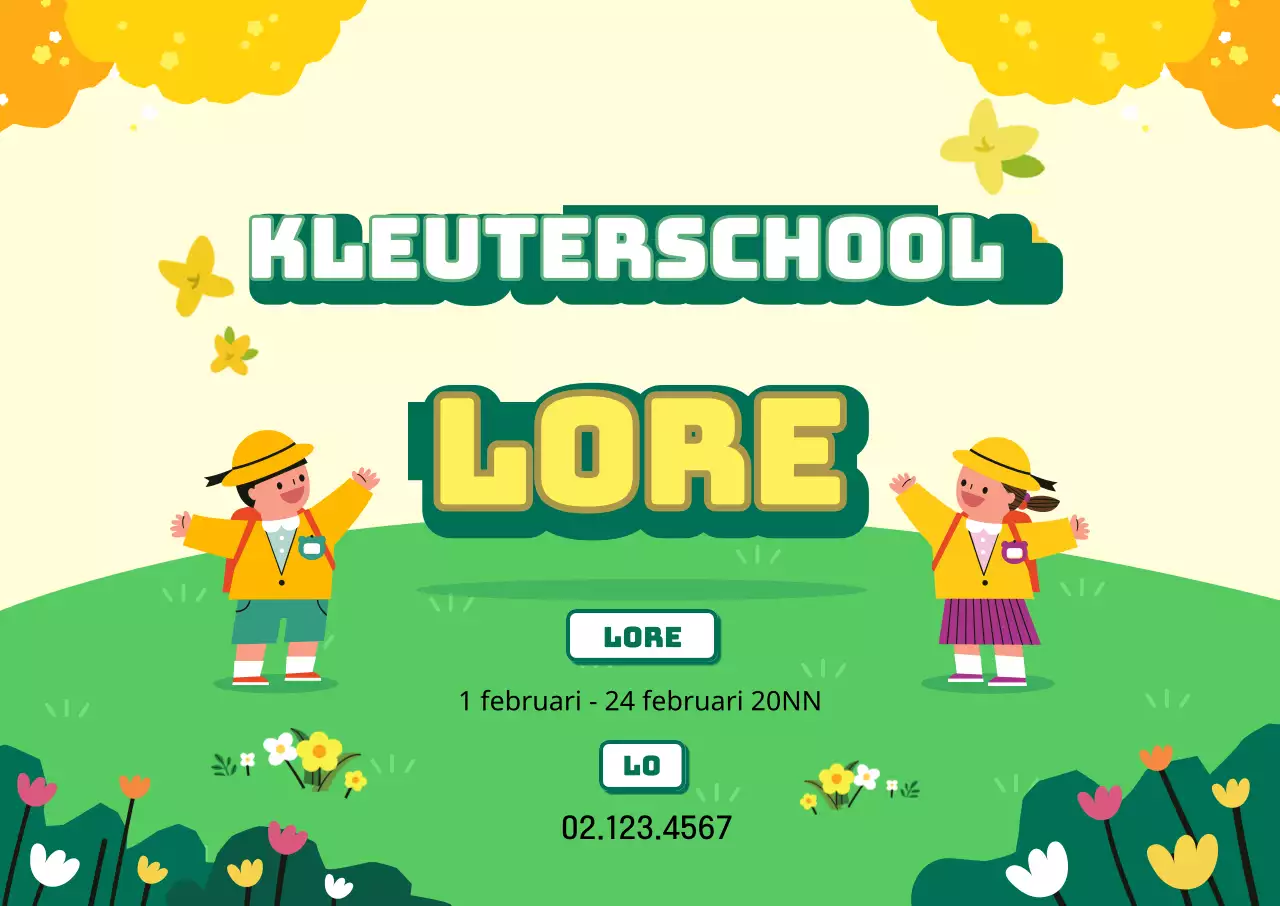 Lente-illustratie voorschoolse werving ontwerp
