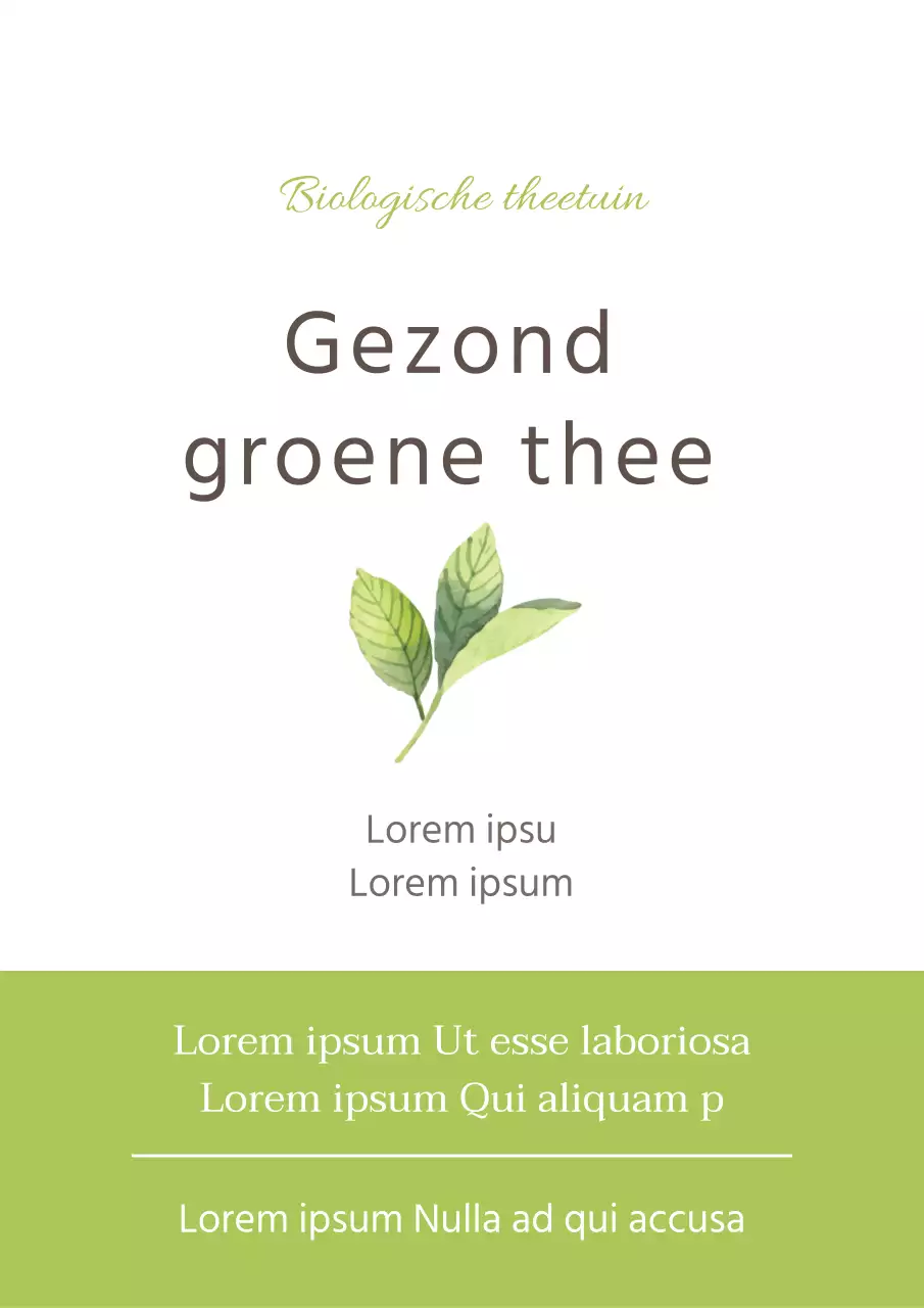 Promoot een eenvoudige productintroductie van groene thee in lichtgroen