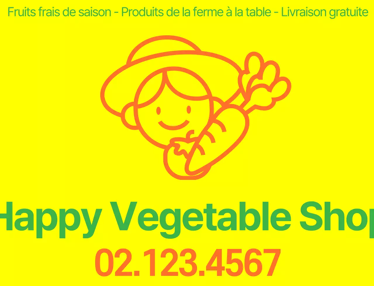 Gilet de magasin de légumes avec illustration linéaire simple en jaune, vert et orange