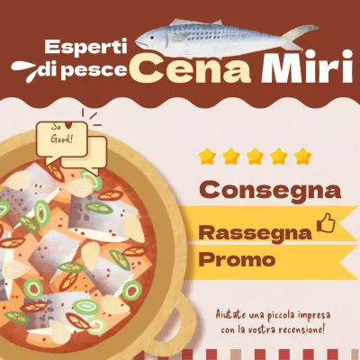 Sgombro in umido marrone e beige consegna al ristorante recensione evento