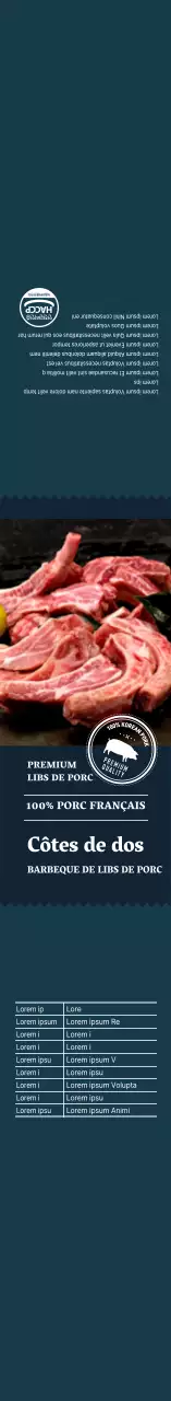 Cadre photo bleu côtes de dos viande